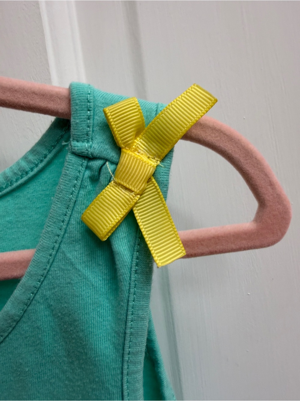 Kids Headquarters Girls 5 Teal Yellow Butterfly Sunflower Sleeveles Ruffle Dress - Picture 4 of 8